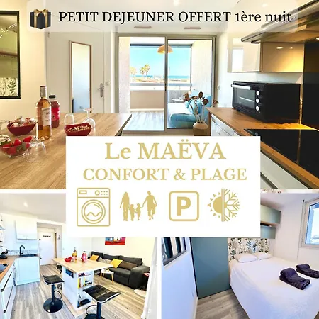 Le Maeva - T2- Front De Mer- Clim - Parking - Wifi- Sudsejourconciergerie Apartment