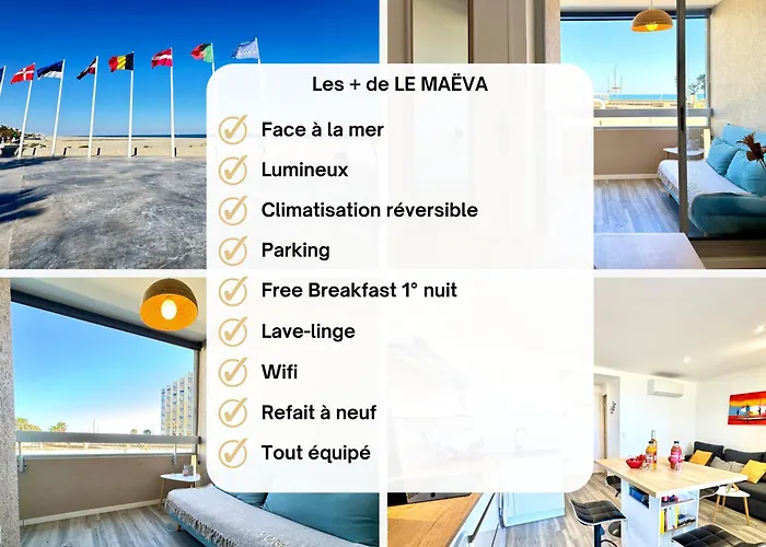 Apartmán Le Maeva - T2- Front De Mer- Clim - Parking - Wifi- Sudsejourconciergerie Canet-en-Roussillon